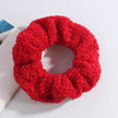 Women Knitted  Red Velvet Hair Scrunchies Hair Accesories