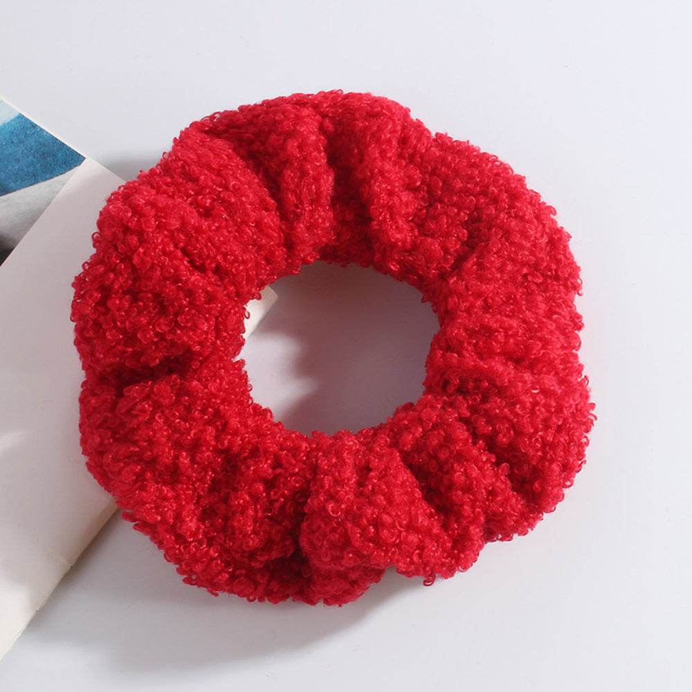 Women Knitted  Red Velvet Hair Scrunchies Hair Accesories