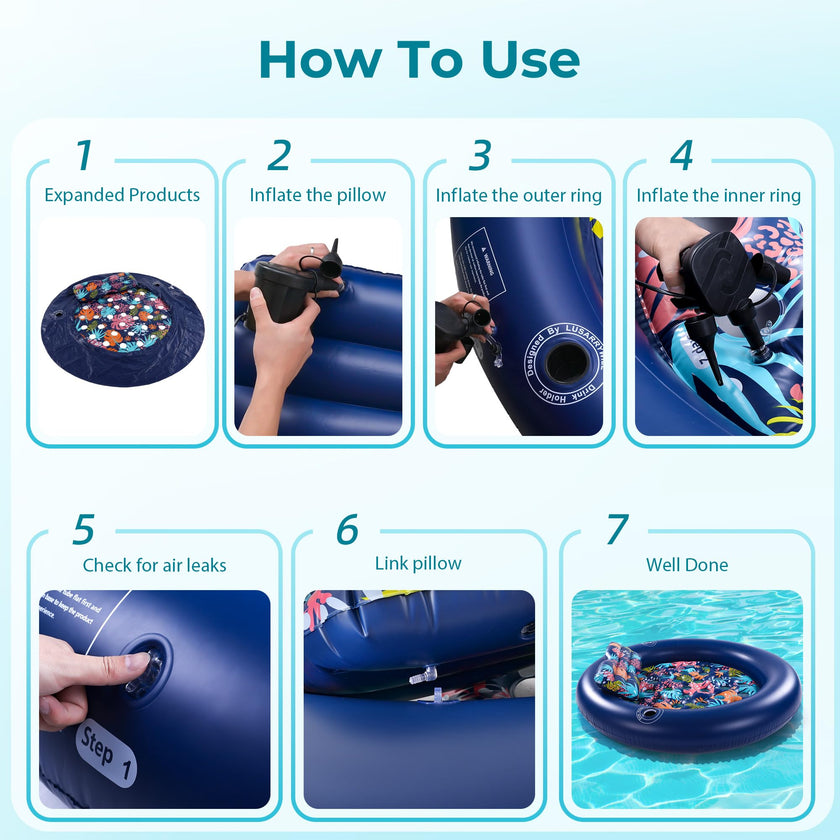 2-Person Pool Floaties for Adults Heavy Duty, Giant 75