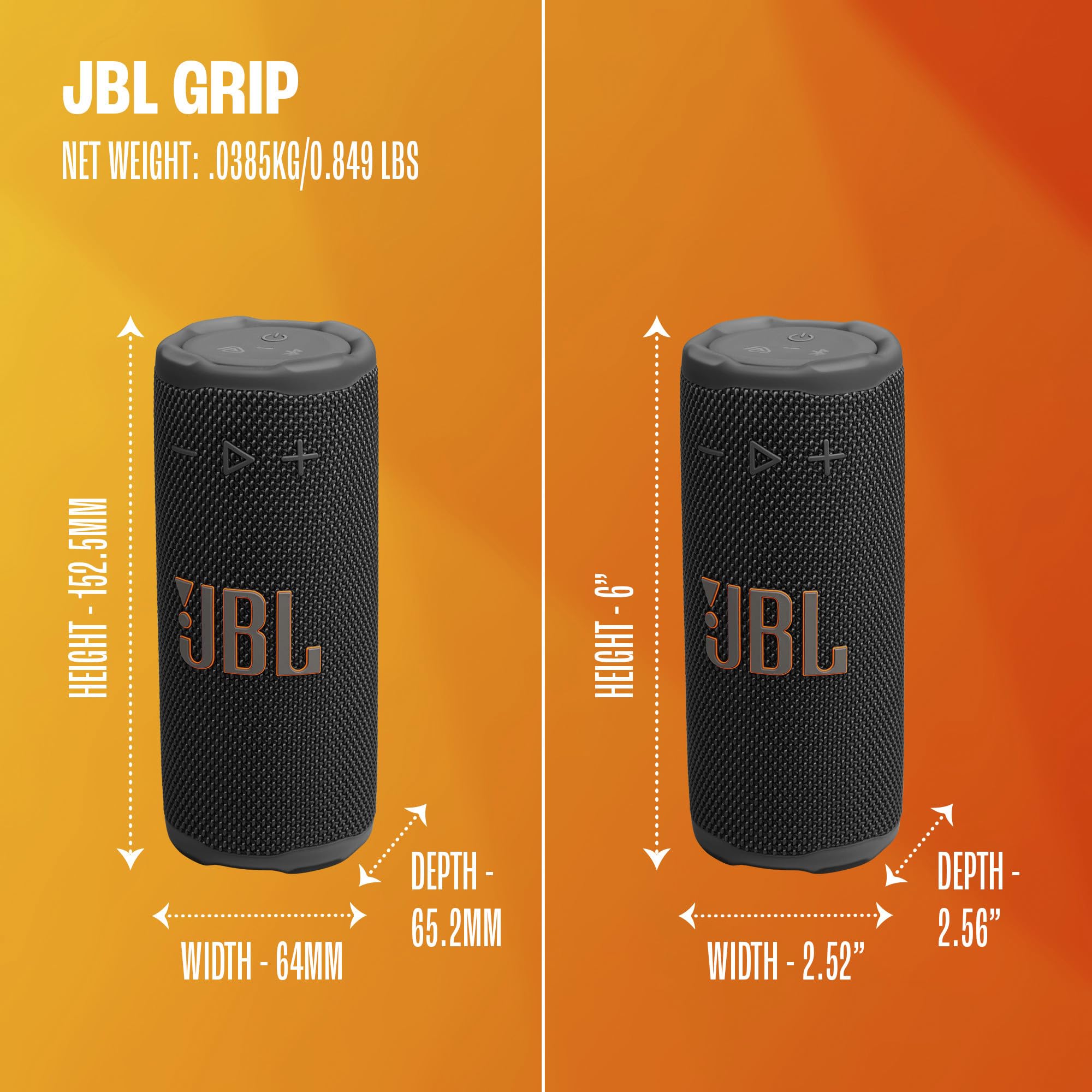 JBL Grip - Compact Bluetooth Speaker with Bold JBL Pro Sound and Ambient Light, up to 14 Hours of Playtime, Water, Dust and Drop-Proof (IP68), & Multi-Speaker Connection with Auracast (Black) 🍁 All In One Marketplace Canada