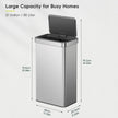 EKO Nova Sensor Trash Can, 21 Gallon/80 Liter Stainless Steel Rectangular Touchless Motion Sensor Trash Can, Matte Metallic 🍁 All In One Marketplace Canada