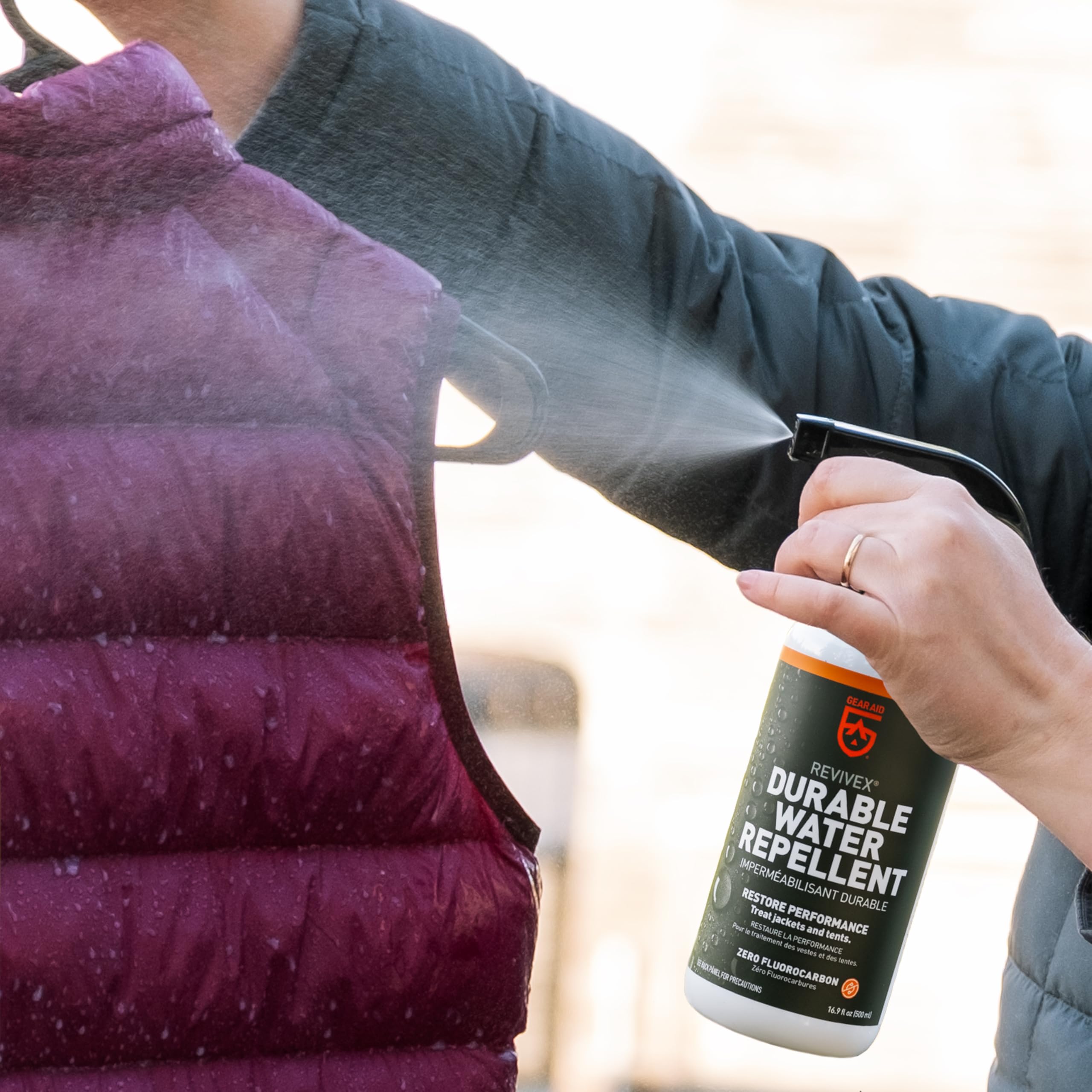 GEAR AID Revivex Durable Water Repellent (DWR) Spray for Waterproofing, Restoring Performance on Nylon Jackets, Gore-TEX, Paddle and Camping Gear, Non-aerosol 16.9 fl oz 🍁 All In One Marketplace Canada