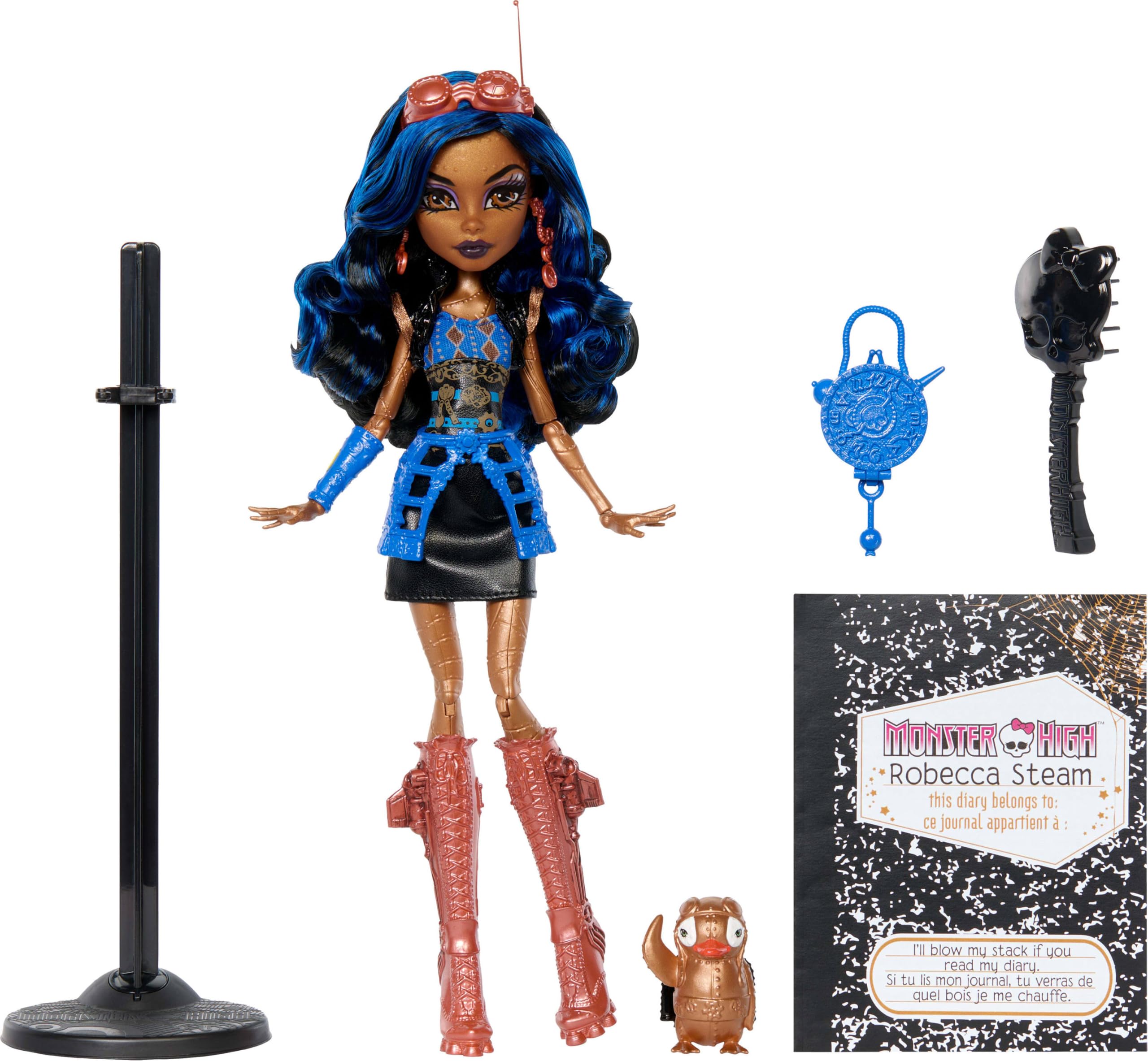 Monster High Boo-riginal Creeproduction Doll, Robecca Steam Collectible Reproduction with Doll Stand, Diary, and Pet Penguin Captain Penny 🍁 All In One Marketplace Canada