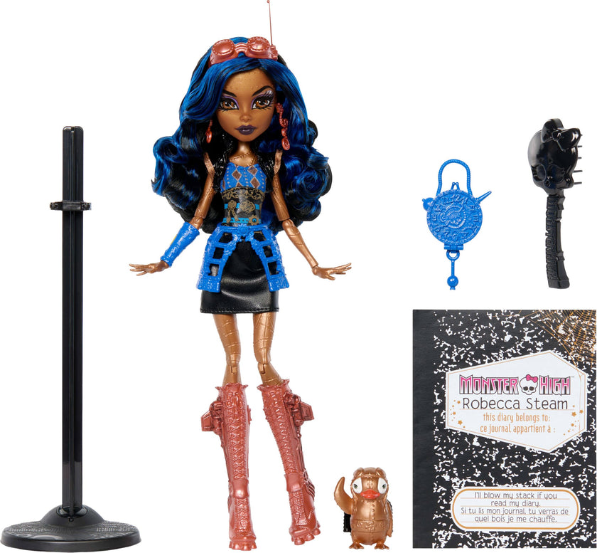 Monster High Boo-riginal Creeproduction Doll, Robecca Steam Collectible Reproduction with Doll Stand, Diary, and Pet Penguin Captain Penny 🍁 All In One Marketplace Canada
