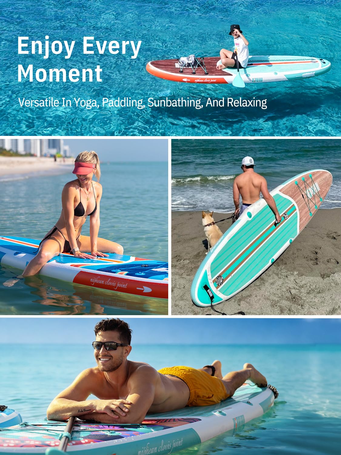 Niphean Inflatable Stand Up Paddle Board with SUP Accessories, 10'6'' All-Round Inflatable SUP, Anti-Slip EVA Deck, Inflatable Paddle Board for Adults & Youth 🍁 All In One Marketplace Canada