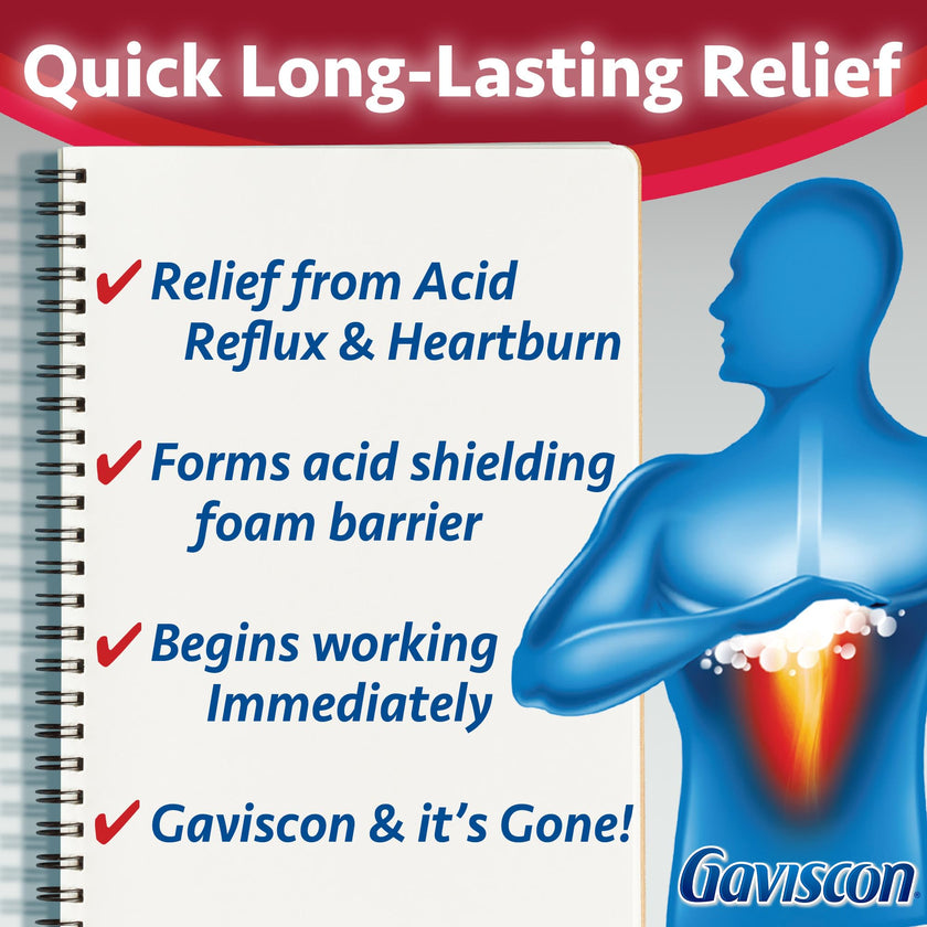 Gaviscon Max Relief Tablets - 50 Count - Chewable Foaming Antacid Tablets for Day and Night Heartburn Relief, Acid Reflux and GERD Relief, Berry Blend - Free of Aluminum, Lactose and Gluten 🍁 All In One Marketplace Canada