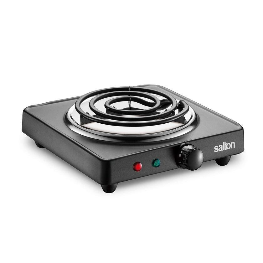Salton Single Coil Portable Electric Cooktop | 1000 Watts | Lightweight & Compact | Variable Temperature Control | Perfect for Dorms, Offices, Camping | Black | 100% Canadian-owned & operated 🍁 All In One Marketplace Canada