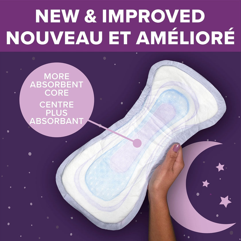 Poise Overnight Postpartum Incontinence Pads, Ultimate Absorbency, 72 Count (2 Packs of 36) 🍁 All In One Marketplace Canada