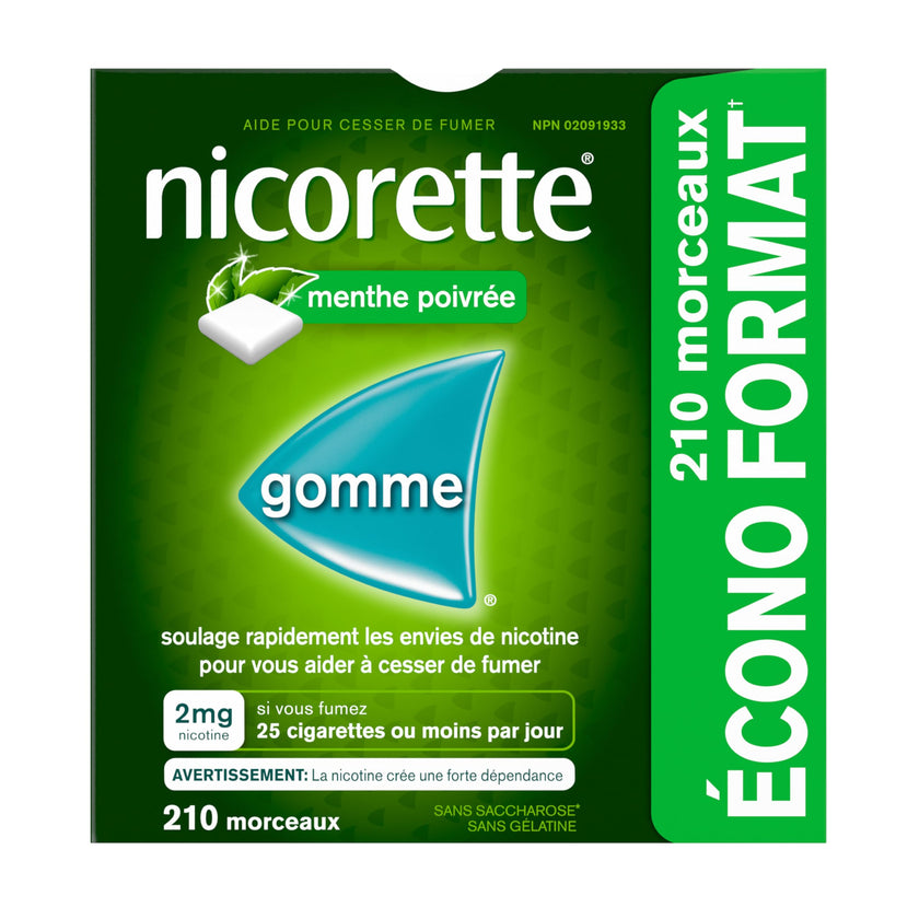 Nicorette Nicotine Gum, Quit Smoking and Smoking Cessation Aid, Ultra Fresh Mint, 2mg, 210 pieces 🍁 All In One Marketplace Canada