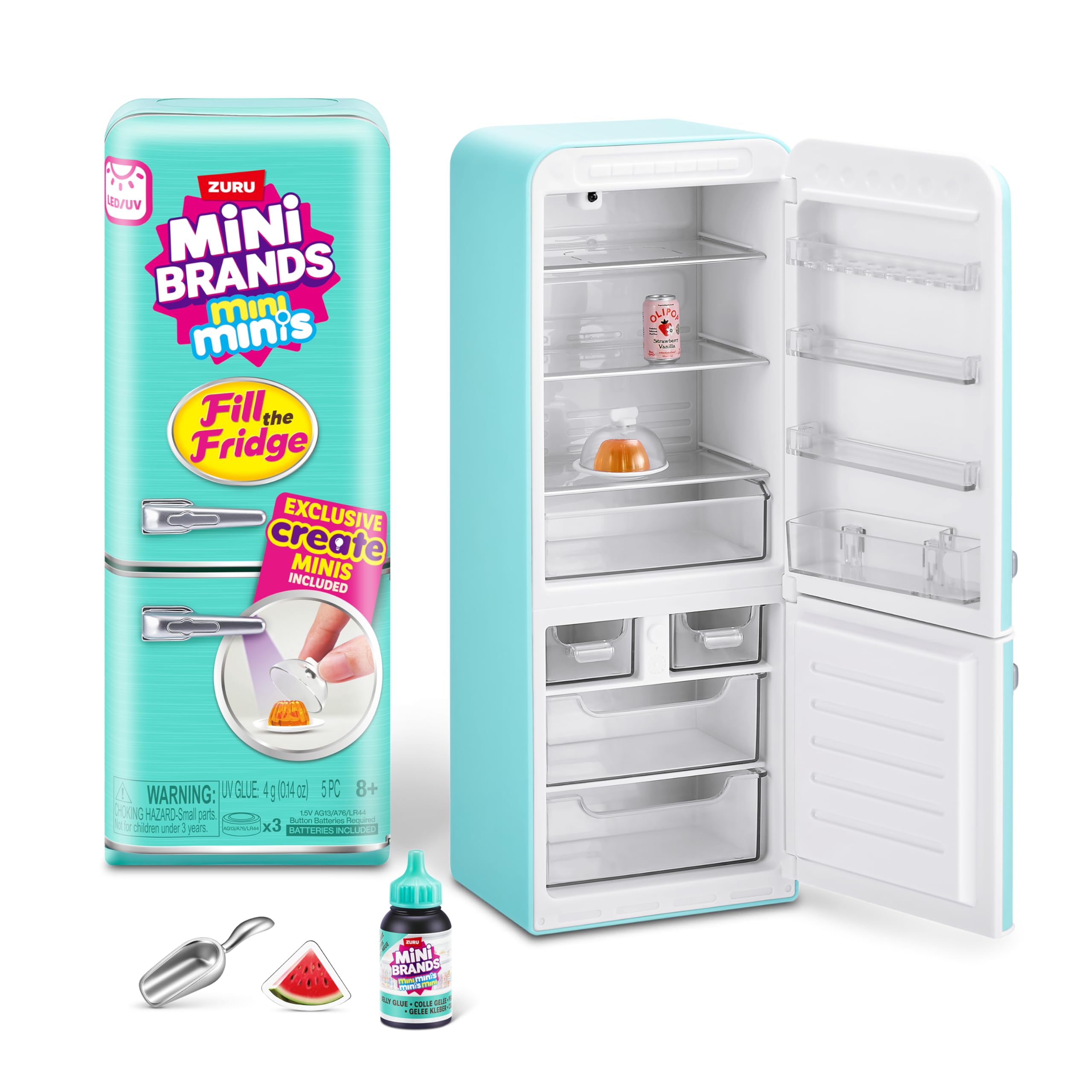Mini Brands Fill The Fridge Playset w/UV Light by ZURU, Collectibles, DIY, Resin Play, Exclusive Recipe, NOT Edible, 8+ 🍁 All In One Marketplace Canada
