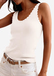 PRETTYGARDEN Womens Summer Sleeveless Tank Tops 2026 V Neck Ruffle Lightweight Ribbed Knit Shirt Casual Going Out Top (White,Medium) 🍁 All In One Marketplace Canada