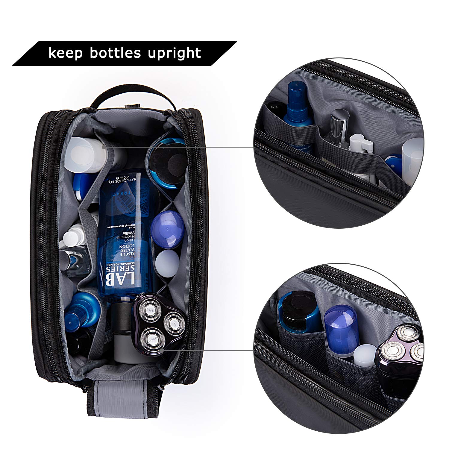 BAGSMART Toiletry Bag for Men, Travel Toiletry Organizer Dopp Kit Water-resistant Shaving Bag for Toiletries Accessories, Door Room Essentials, Black-medium 🍁 All In One Marketplace Canada