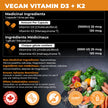 VITAMIN D3 K2 (MK-7) VEGAN | HIGH POTENCY•VALUE SIZE | Supports Prevention of Osteoporosis & Heart Calcification | Immune, Bone & Heart Health Supplement | Canadian Made Vitamin D3 Vitamin K2 🍁 All In One Marketplace Canada