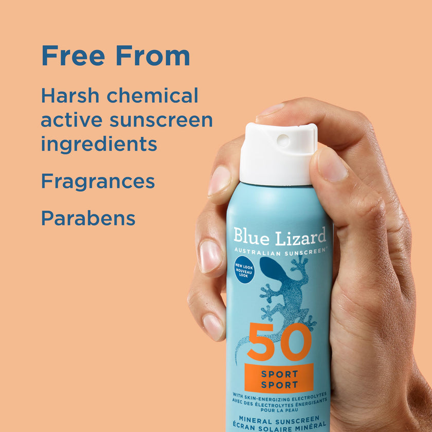 Blue Lizard Sport Mineral SPF 50 Spray, Broad-Spectrum UVA/UVB Protection, Water-Resistant, Zinc Oxide Formula, Vegan, 142 g 🍁 All In One Marketplace Canada