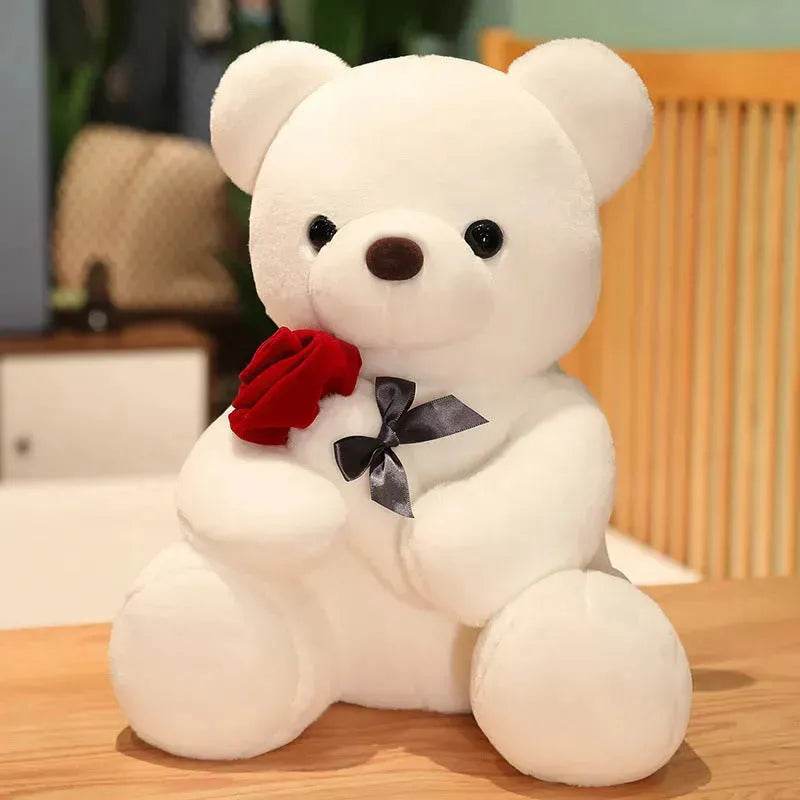 New Lovely Hug Roses Teddy Bear Stuffed Soft Animal Dolls Nice Birthday Gift Girlfriend Valentine's Day