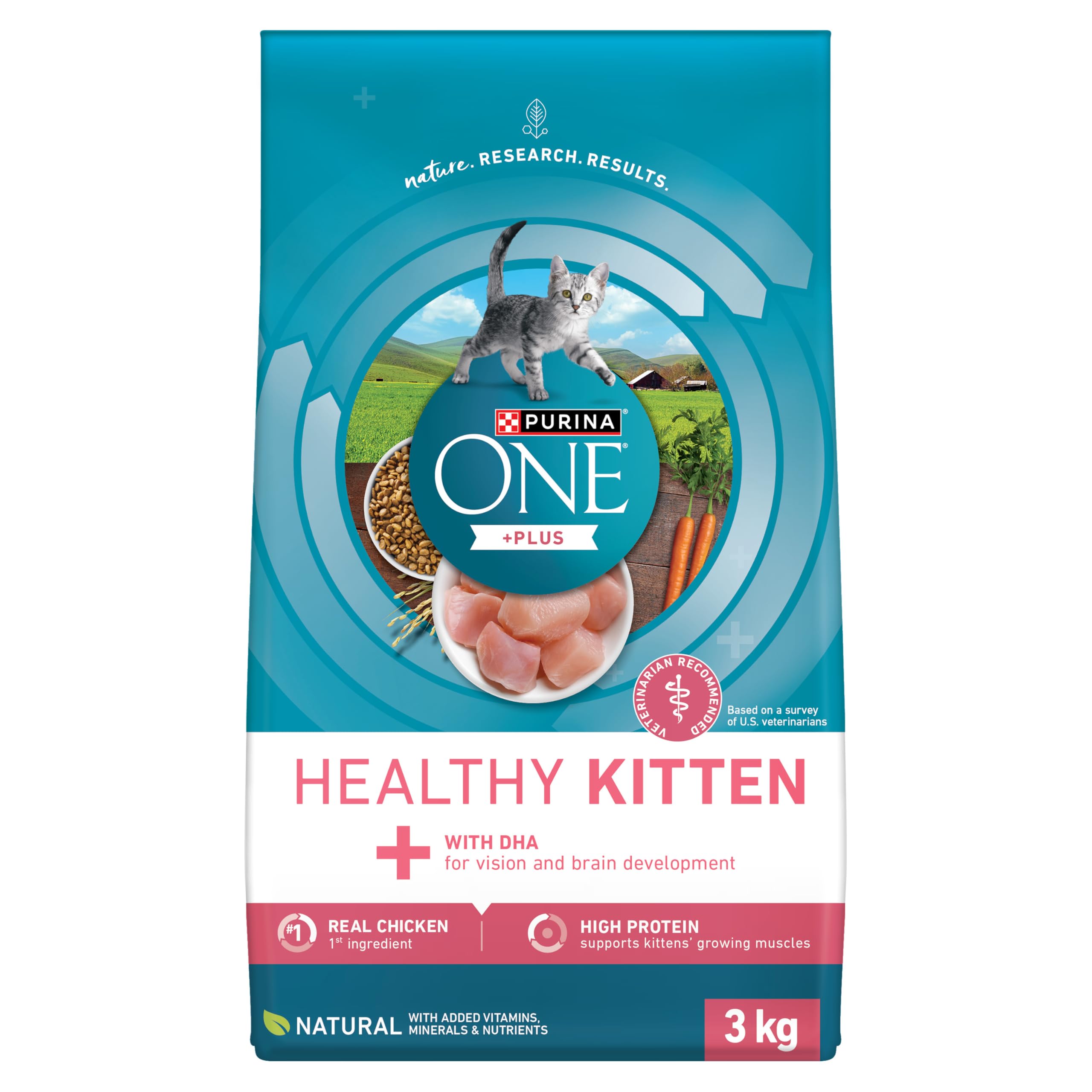 Purina ONE +Plus Dry Kitten Food, Healthy Kitten with Chicken 3kg 🍁 All In One Marketplace Canada