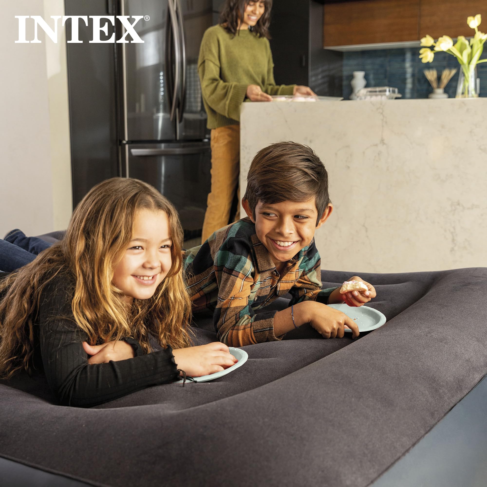 INTEX 64121ED Dura-Beam Plus Pillow Rest Air Mattress: Fiber-Tech – Twin Size – Built-in Electric Pump – 16.5in Bed Height – 300lb Weight Capacity 🍁 All In One Marketplace Canada