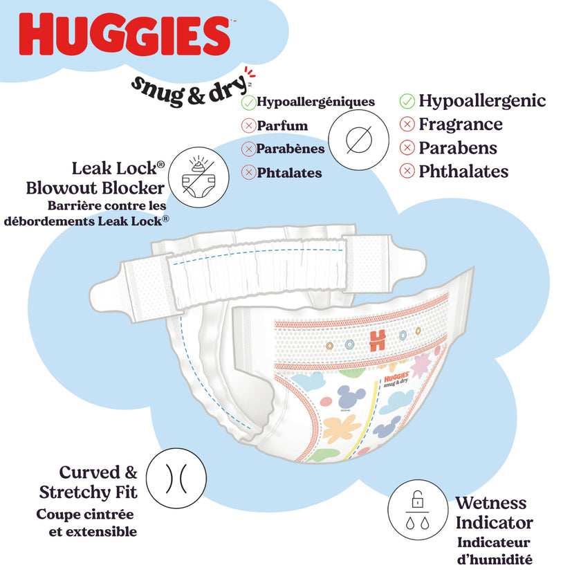 Huggies Size 1 Diapers, Snug & Dry Newborn Diapers, Size 1 (8-14 lbs), 208 Count (4 Packs of 52), Packaging May Vary 🍁 All In One Marketplace Canada