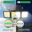 Solar Motion Sensor Light Outdoor, 2500LM 286 LED Solar Outdoor Lights with Power Display & Mode Indicators - 6500K Adjustable 3-Head Flood Light, IP65 Waterproof for Garden, Garage, Yard - 2 Pack 🍁 All In One Marketplace Canada