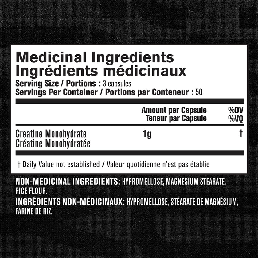 Jacked Factory Creatine Monohydrate Capsules - Canadian-Owned Supplement for Muscle Growth, Increased Strength, Enhanced Energy Output, and Improved Athletic Performance - 150 Pills 🍁 All In One Marketplace Canada
