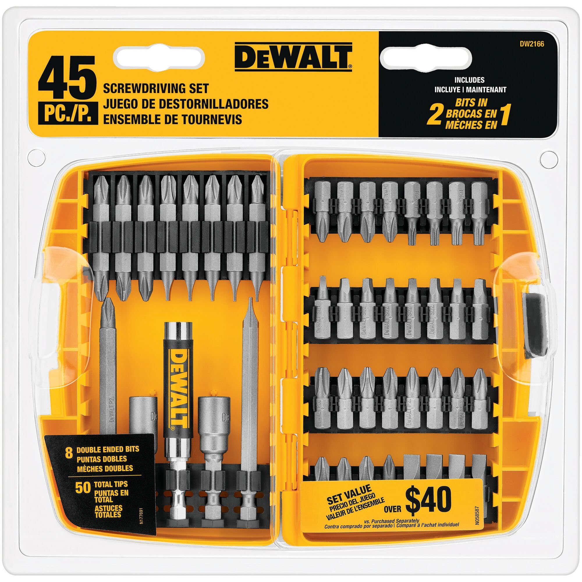DEWALT Screwdriver Bit Set with Tough Case, 45-Piece (DW2166) 🍁 All In One Marketplace Canada