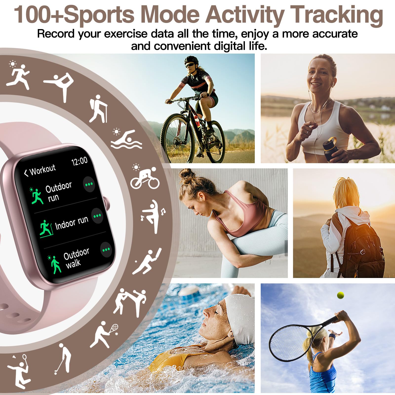 Smart Watch for Men Women with Bluetooth Call,Alexa Built-in Smartwatch,1.83