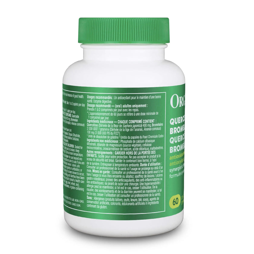 Organika Canadian-Made Quercetin with Bromelain- High Availability, Immune System Support, Allergy and Inflammation Support- 60tabs 🍁 All In One Marketplace Canada