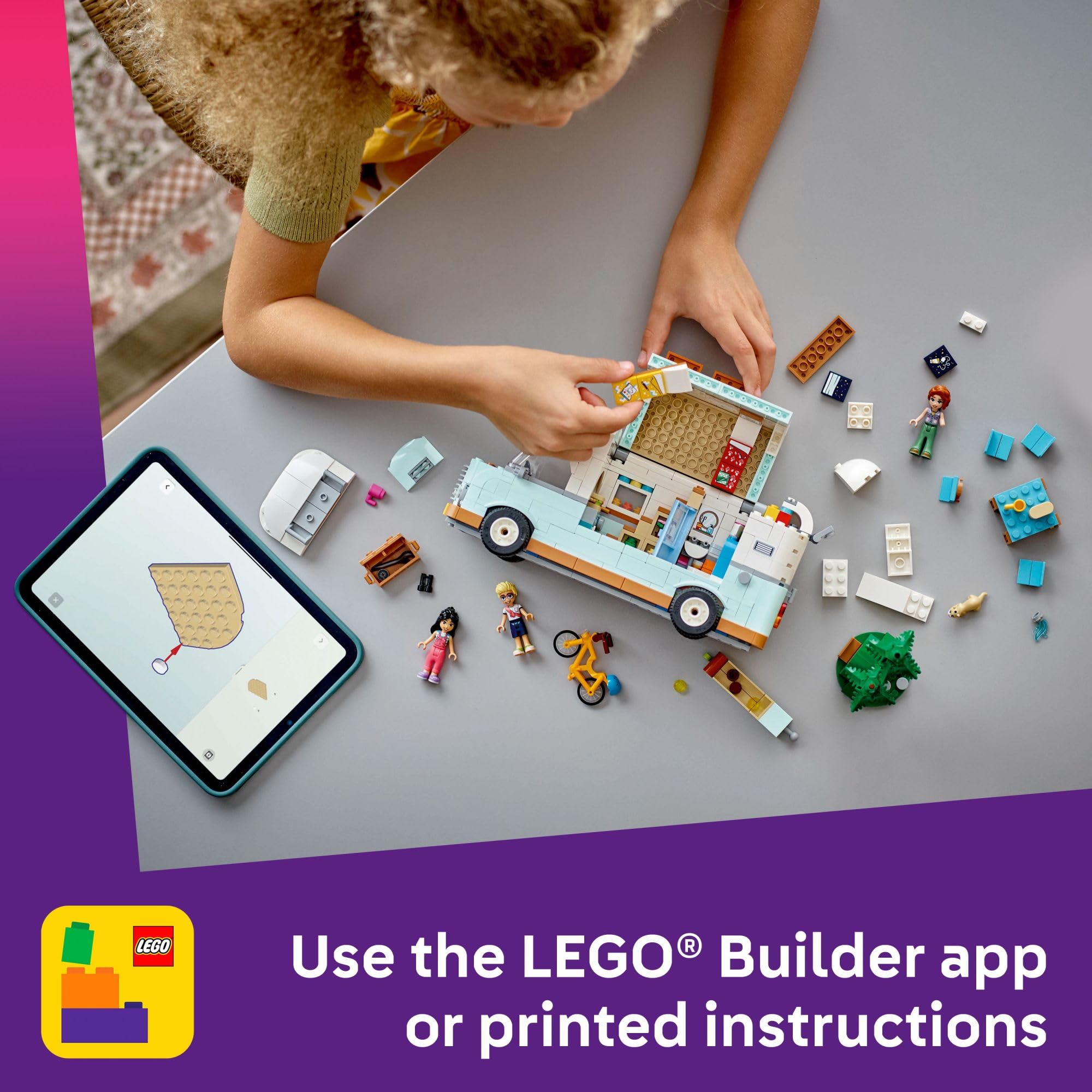 LEGO Friends Friendship Camper Van Adventure Toy Building Set - Pretend Play Set for Kids, Girls and Boys, Ages 7+ - Gift Idea for Birthday - with 3 Minidolls and Ferret Figure - 42663 🍁 All In One Marketplace Canada