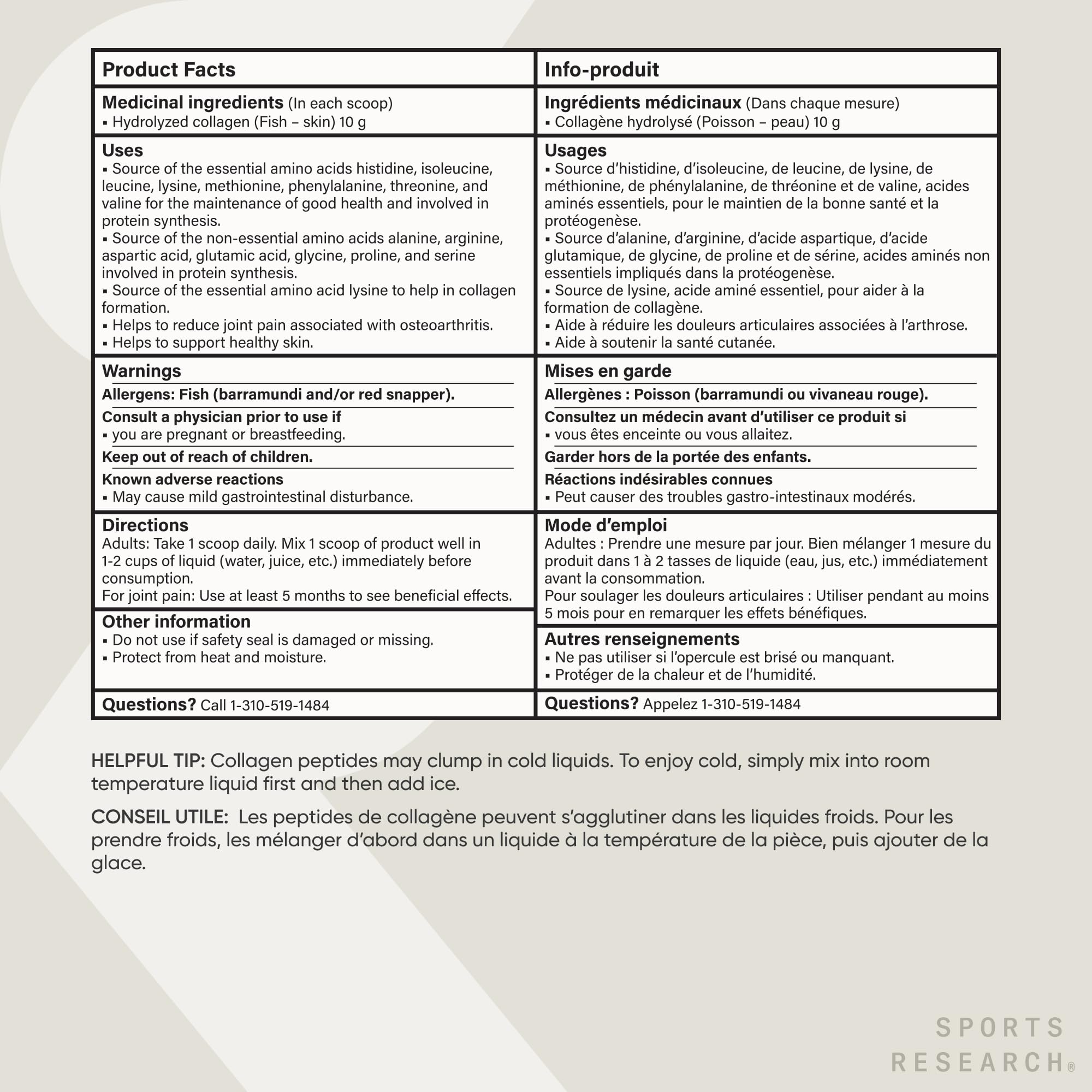 Sports Research® Marine Collagen Peptides Powder - Sourced from Wild-Caught Fish, Pescatarian Friendly, Keto Certified & Non-GMO Verified - Easy to Mix in Water or Juice! (34 Servings) 🍁 All In One Marketplace Canada