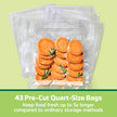 FoodSaver Quart Pre-Cut Vacuum Seal Bags (946 mL), Easy Use, Align to Seal and Tear to Open Vacuum Sealer Food Storage Bags, 43 Pack 🍁 All In One Marketplace Canada