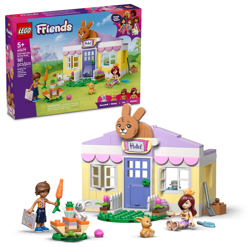 LEGO Friends Heartlake City Bunny Hotel Building Toy for Girls & Boys - Pretend Play Set for Kids, Ages 5+ - W/Paisley & Leo Minidolls, 2 Toy Bunnies, & Accessories - Gift Idea for Birthdays - 42679 🍁 All In One Marketplace Canada