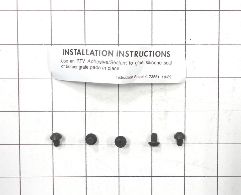 814323 Whirlpool Oven Grate Pads, Set of 5