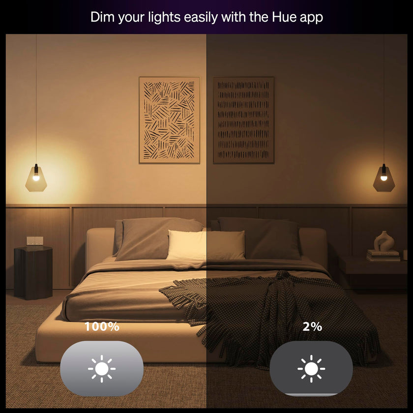 Philips Hue Essential Smart LED A19 Bulb, White and Color Ambiance, E26 Base, 8.8W, 2200K-6500K, 800 Lumens, Dimmable, Works with Alexa, Google Assistant, and Apple Home, 1 Pack 🍁 All In One Marketplace Canada