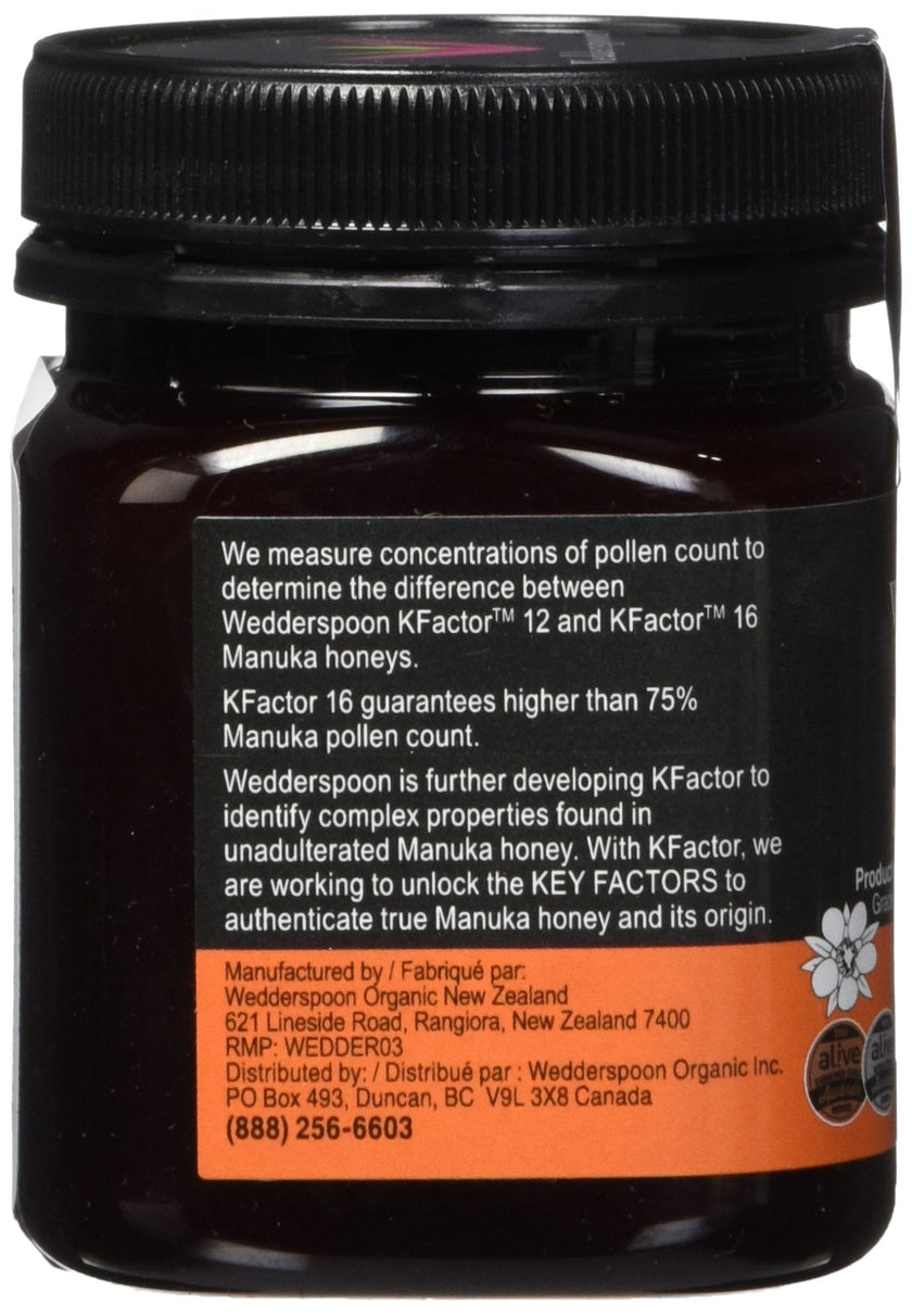 Wedderspoon - Raw Manuka Honey KFactor 16 (250g)