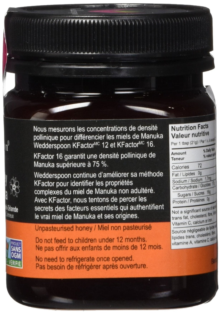 Wedderspoon - Raw Manuka Honey KFactor 16 (250g)