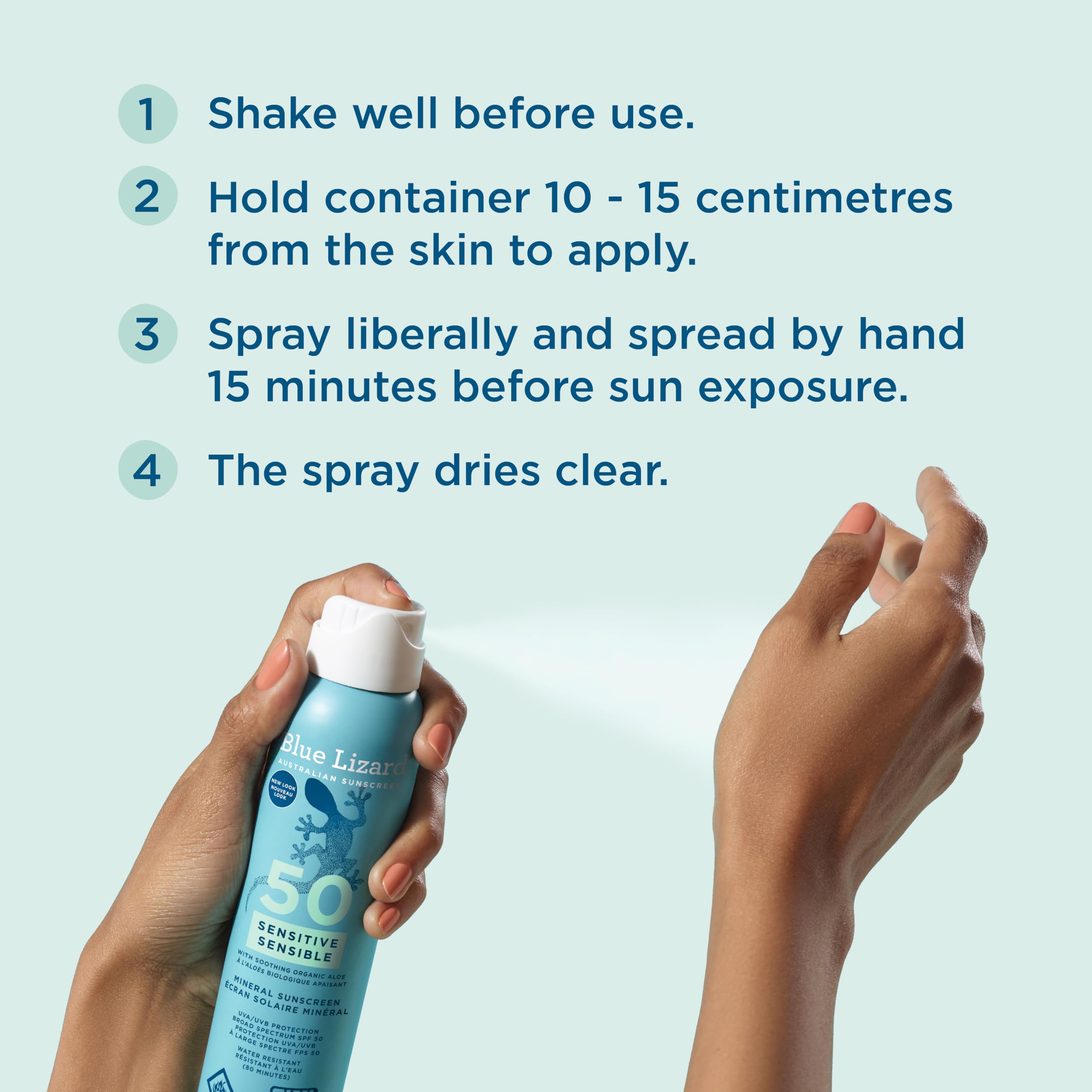 Blue Lizard Sensitive Mineral SPF 50 Spray, Broad-Spectrum UVA/UVB Protection, Water-Resistant, Zinc Oxide Formula, 142 g 🍁 All In One Marketplace Canada