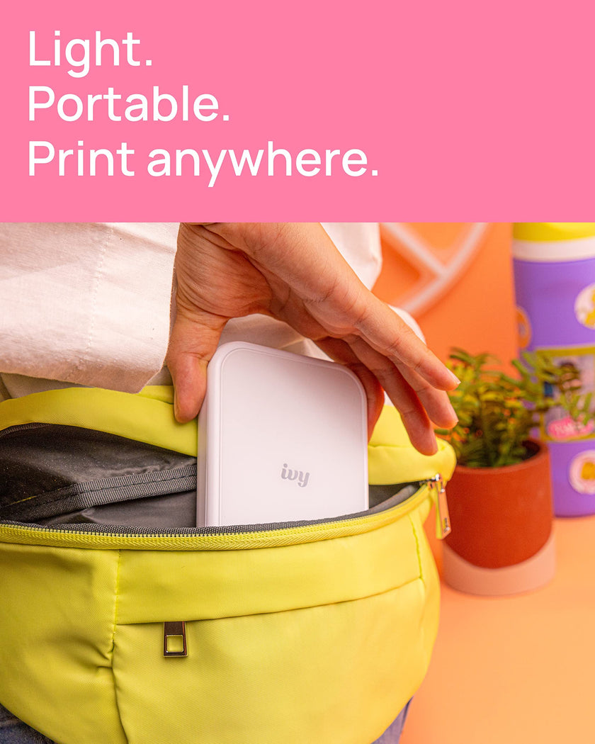 Canon Ivy 2 Mini Photo Printer (Pure White), Bluetooth Portable Smartphone Printer for iOS & Android, Bundle with 110 Zink Sticky-Back Photo Prints, LED Light Bar, Protective Case & USB Cable 🍁 All In One Marketplace Canada