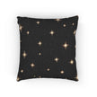 Starry Night Sparkle Woven Pillow | Black Cross-Stitch Stars