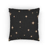 Starry Night Sparkle Woven Pillow | Black Cross-Stitch Stars