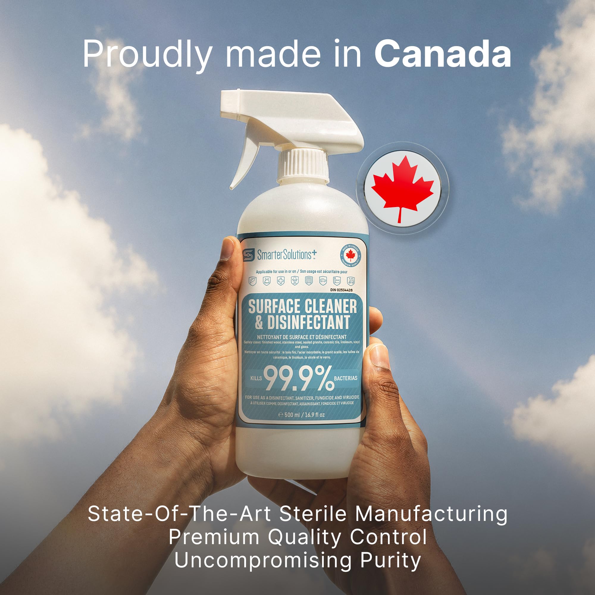 Hypochlorous Acid Spray Cleaning Solution, Made in Canada, Hospital Grade Disinfectant Spray, All-Purpose Sanitizer & Deodorizer, Eliminate Viruses Including Norovirus (2 Pack - 2 x 500ml) 🍁 All In One Marketplace Canada