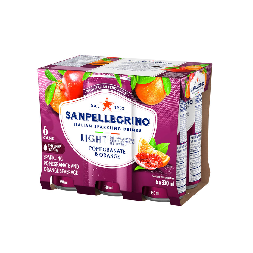 San Pellegrino Light Pomegranate & Orange, Sparkling Beverage, 24 x 330ml 🍁 All In One Marketplace Canada