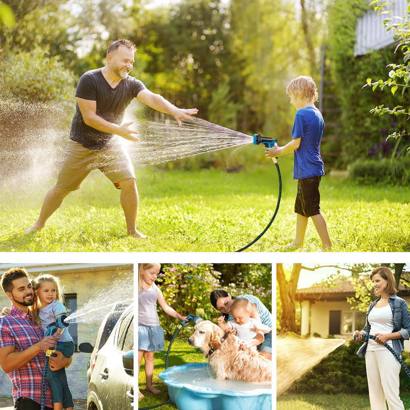 200 ft Expandable Garden Hose with 10 Spray Nozzle - Heavy Duty Superior Strength 3750D - 4 -Layer Latex Core - Expanding Water Hoses - Extra Strong Brass Connectors/Storage Bag 🍁 All In One Marketplace Canada