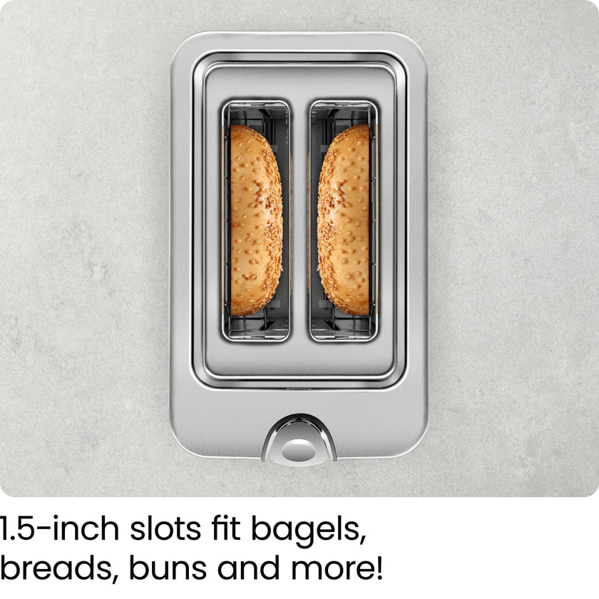 Chefman 2-Slice Pop-Up Stainless Steel Toaster w/ 7 Shade Settings, Extra Wide Slots for Toasting Bagels, Defrost/Reheat/Cancel Functions, Removable Crumb Tray, 850W, 120V, Silver 🍁 All In One Marketplace Canada