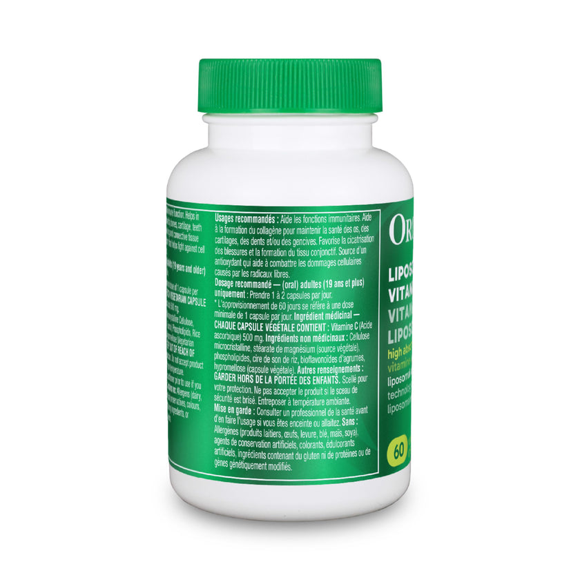 Organika Canadian-Made Liposomal Vitamin C 1000mg Daily- High Absorption for Superior Bioavailability, Immunity- 60vcaps 🍁 All In One Marketplace Canada