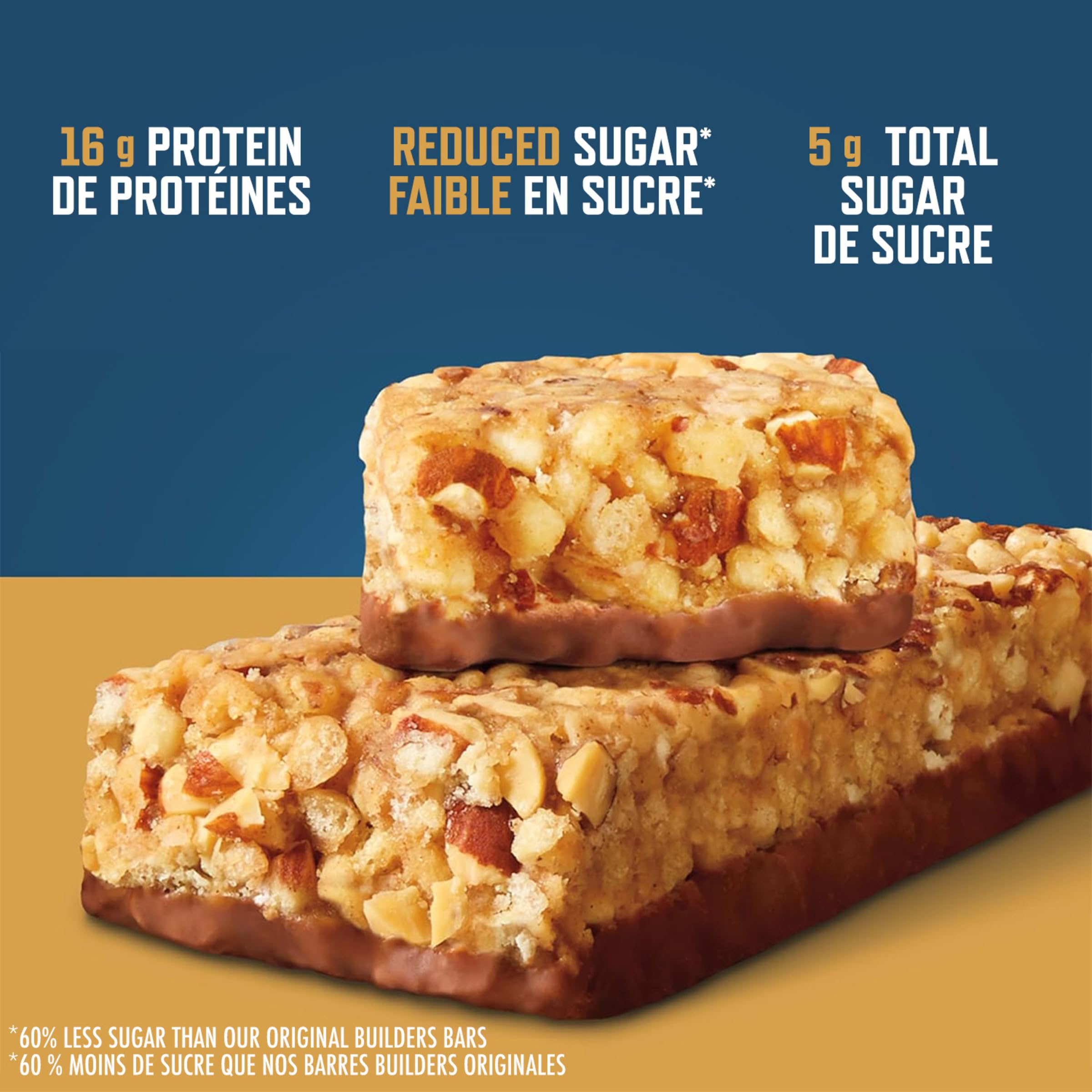 Clif Builders Low Sugar Protein Bars, Almond Salted Caramel Flavour 12 Bars 🍁 All In One Marketplace Canada