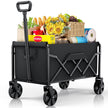 Small WiseBegan Collapsible Wagon with Wheels, Foldable Dog Wagon Carts with 200lbs Load Capacity, Utility Shopping Cart, Black, 28.0