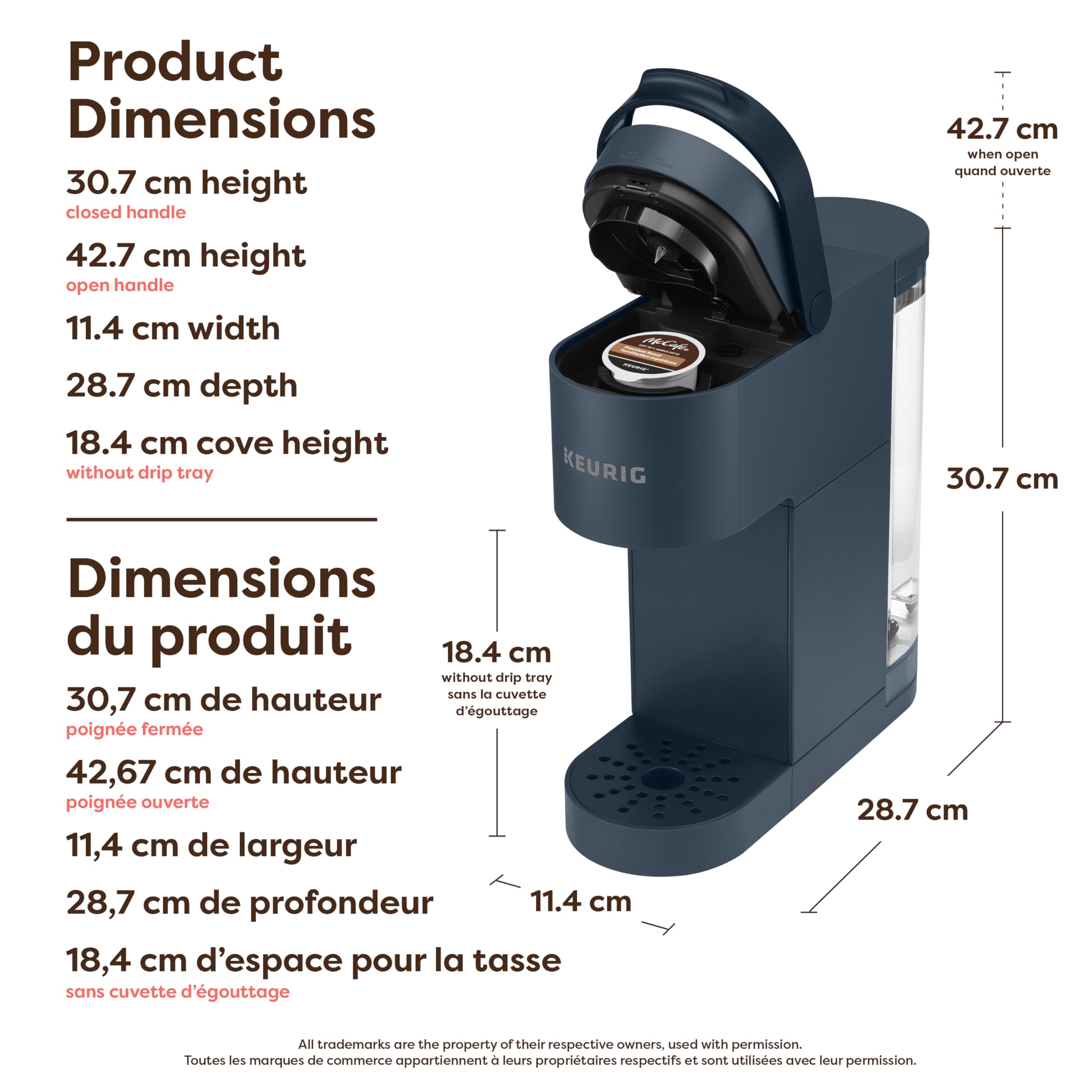 Keurig K-Mini Go Single Serve K-Cup Pod Coffee Maker, Navy 🍁 All In One Marketplace Canada