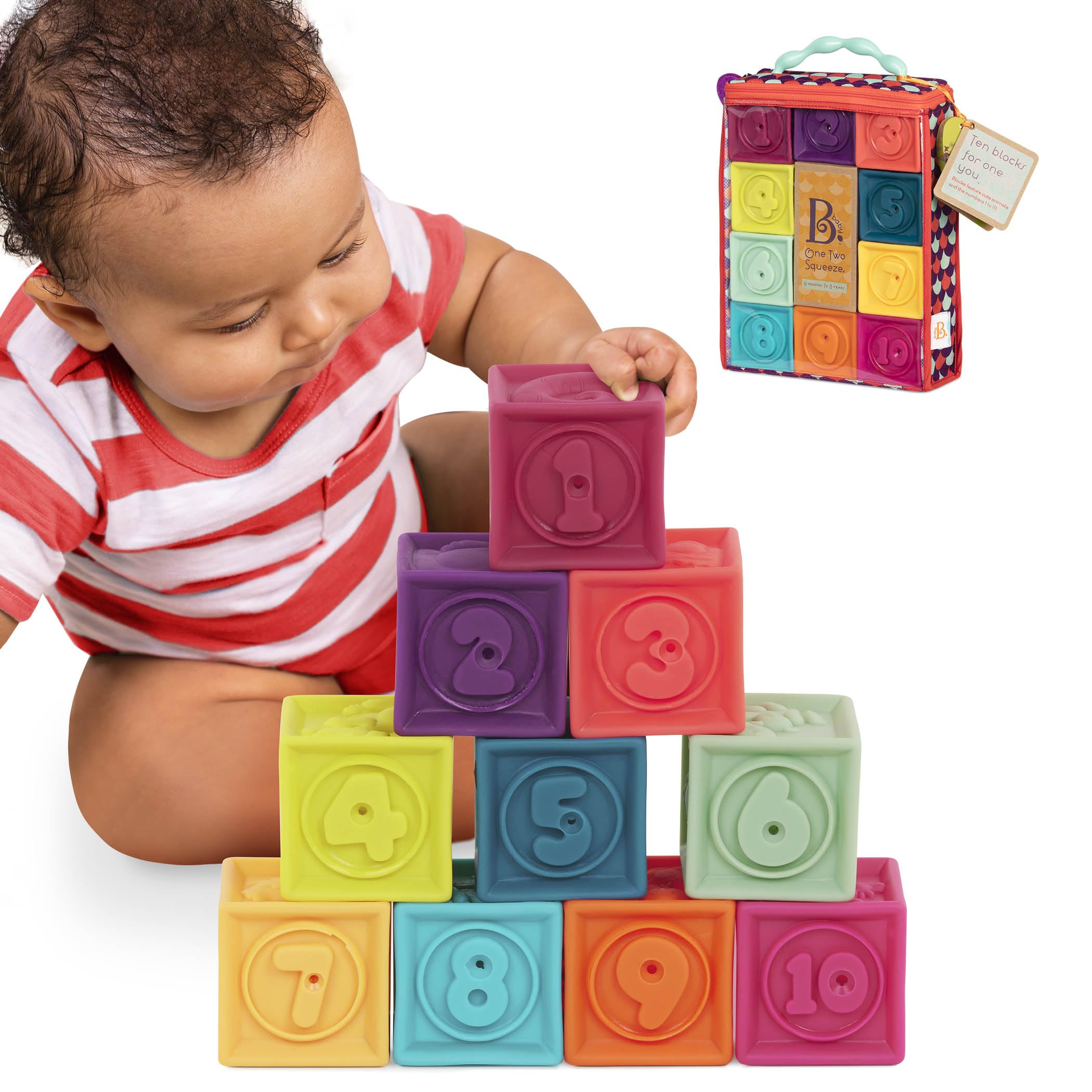 B. toys One Two Squeeze, 10 Soft Stacking Blocks, Blocks - 2, Baby 🍁 All In One Marketplace Canada