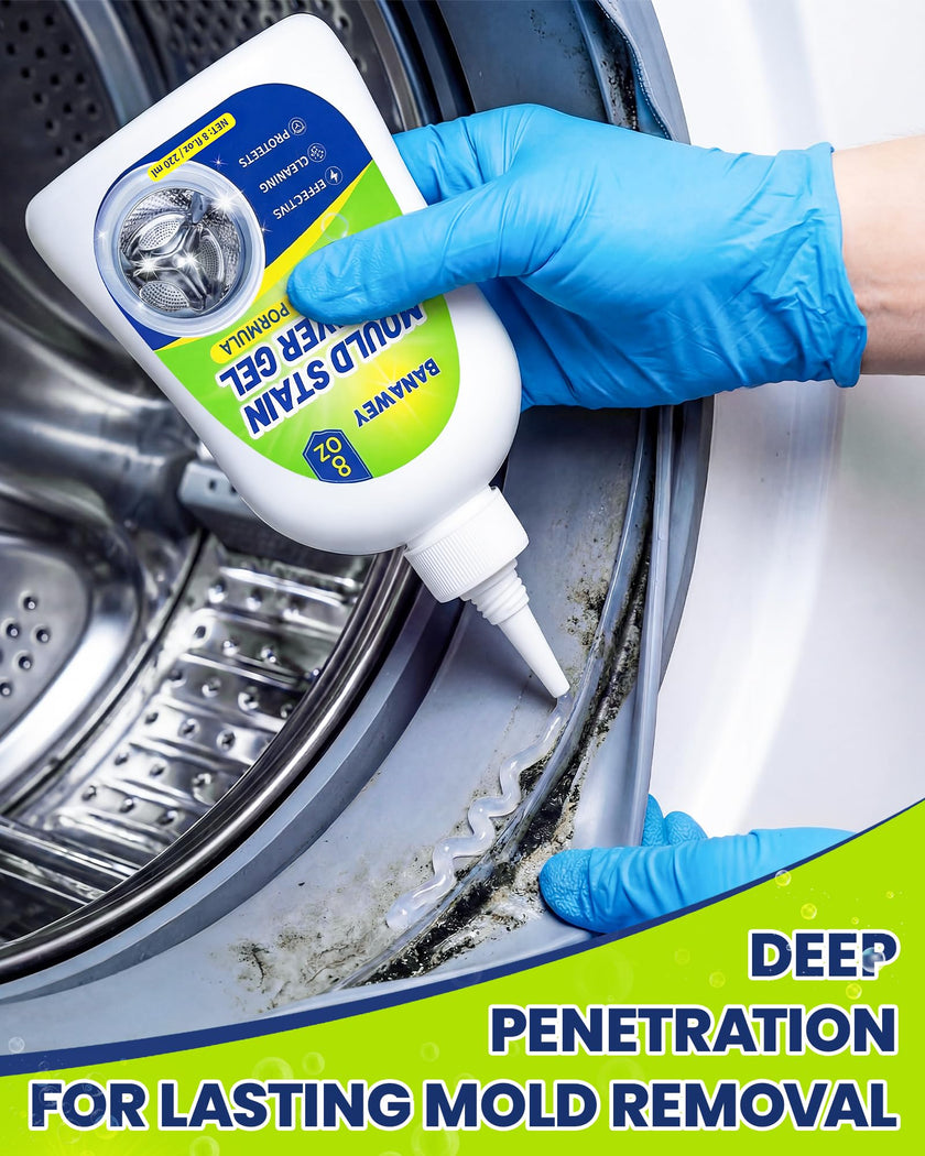Mould Remover Gel - Household Washing Machine Cleaner, Tile Grout Cleaner with Brush, Mildew Stain Remover for Washer Rubber, Shower, Bathroom, Bathtub Caulk, Kitchen Sink, Fridge Seal, Wall - 8 Fl Oz 🍁 All In One Marketplace Canada