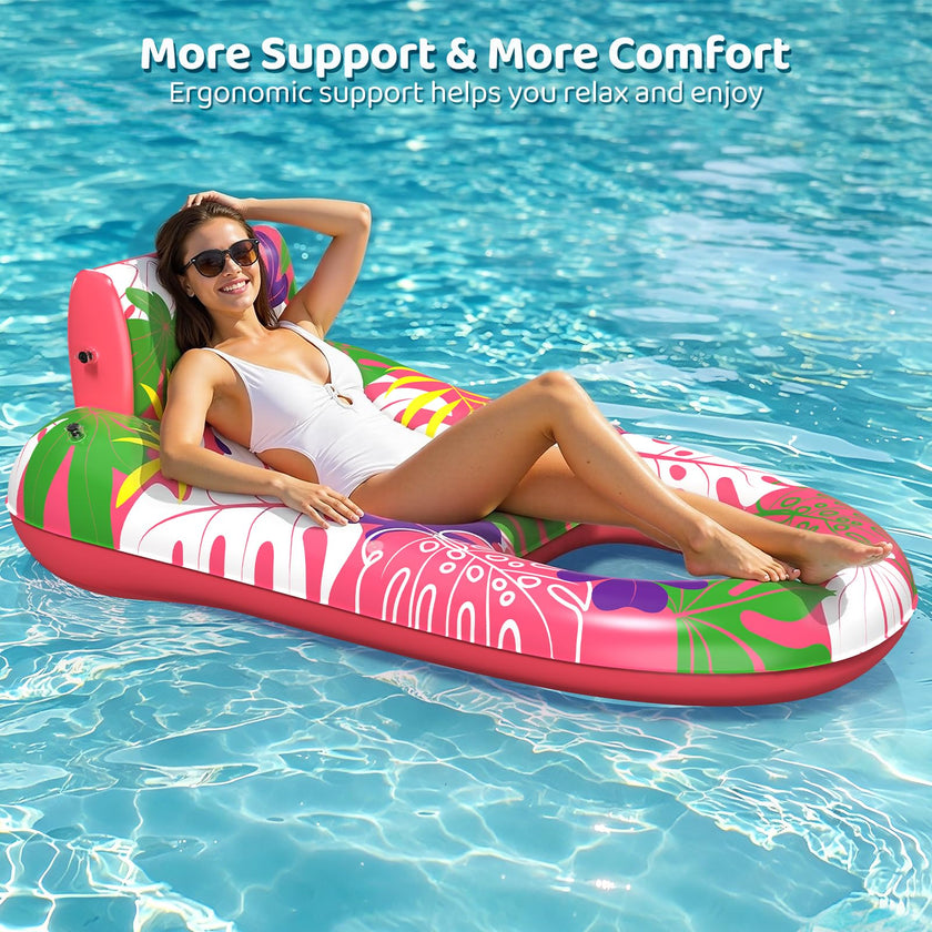 SEETOHOME 2 Pack Pool Floaties for Adults, Heavy Duty Inflatable Pool Lounger Floating Adult with Detachable Cup Holders & Backrest, Adult Pool Float Lounger for Beaches, Lakes, Rivers, Parties 🍁 All In One Marketplace Canada
